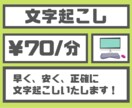 70円/分で文字起こしいたします 早い、安い、高クオリティで提供いたします！ イメージ1
