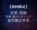 初回限定  あなたの恋を霊視と誕生日診断で占います 彼の気持ち･復縁の可能性･未来の関係が分かる深掘り鑑定 イメージ1