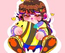 レトロポップな色塗り、カッコ可愛い絵柄で描きます 値段は5000円で、アイコン用メインで描いています。 イメージ3