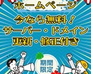 サーバー・ドメイン・修正・更新などの運用が付きます しかも今ならホームページ作成もキャンペーン価格！早いもの順！ イメージ1
