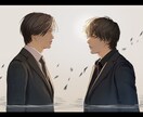 写真よりも柔らかく、落ち着いた似顔絵をお描きします リアルでクールなタッチ｜名刺・アイコン・プレゼントに！ イメージ5