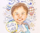 赤ちゃん、子どもの名入り似顔絵描きます ご家族やご友人へのプレゼントなどにもオススメです！ イメージ2