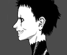 SNS・ブログのアイコンイラスト描きます ダーク系。モノクロ。ラフタッチ。 イメージ2