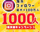 インスタ海外フォロワー1000人増やします 【30日間保証】最安値！最大+100万人増加可能 イメージ1