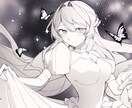 おしゃれなモノクロイラストお描きします アイコンやグッズ 挿絵などにどうぞ♩ イメージ4