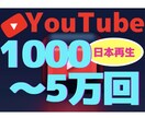 YouTube【日本再生】+1000回〜拡散します SEOにも有利/日本/リアルユーザ/1000〜5万回/収益化 イメージ1