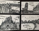 ポストカードに筆ペンで風景画を描きます ご家族やご友人へのプレゼントに是非♪ イメージ4