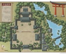 オリジナルの地図（ファンタジーマップ）作ります 本の挿絵、お部屋の飾り、ボードゲームなどに イメージ1