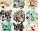 ペット愛犬の似顔絵、水彩風アートにデザインします プレゼント・記念日・遺影にも。ポスターやパネル納品も可能 イメージ3