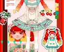 ポップなフィギュア風の１枚絵を描きます 全身イラストをドット絵やシール風のイラストでデコります。 イメージ2