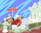 自然や街の背景を描きます 絵の具で書いたようなタッチで描きます! イメージ5