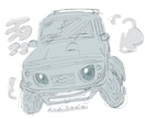 あなたの愛車をイラストにします 愛車がかわいい白黒イラストに！グッズやプレゼントにどうぞ イメージ4