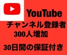 YouTubeチャンネル登録者300人増加致します 保証付き、チャンネル登録者300人増加します イメージ1