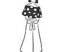 女性のシンプルなファッションイラストお描きします モノトーンコーデのイラスト制作です イメージ3