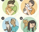 猫とあなたのツーショットアイコンお描きします ペットとあなたの素敵な関係をアイコンにします イメージ9