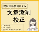正しく、美しく、整った文章に！国語教員が添削します 目的に応じた文体に仕上げます。アドバイスで文章力もUP！ イメージ1