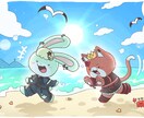 小さくかわいいまめめちびイラストを描いています 配信者向けのイラスト！スタンプやグッズ用として使えます! イメージ1