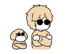 シンプルでゆるかわなイラスト描きます 人物も動物も可愛くまるくなります イメージ1