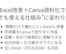 Excel改善＋Canva資料化セットだします 誰でも使える手順書つきで社内共有がラクに（関数のみ） イメージ3