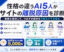 性格の違うAI5人がサイトの離脱原因を診断します 感想ではなく行動ログ。お客様が「やめる瞬間」が見えます イメージ1