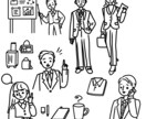 商用OK!シンプルな人物まとめイラスト描きます 業種別の依頼OK！オフィス、カフェ、育児、介護、工事、等 イメージ6