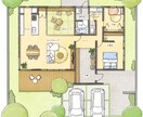 イラスト調の間取り図を作ります 住宅･民泊･レンタルスペースの広告やマイソクにご活用ください イメージ9