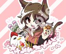 SNS用アイコンイラストを作成します 中頭身/ミニキャラ/アニメ塗り/かわいいタッチの絵柄 イメージ1