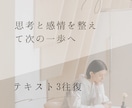 思考と感情を整理し行動できる状態にします モヤモヤの根本を言語化し次の一歩を明確に。テキスト3往復！ イメージ1