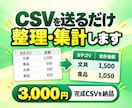 あなたのCSVデータ整理と集計を代行します ファイルを送るだけ・整理済みCSVを納品 イメージ1