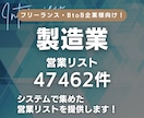 製造業(メーカー)の営業リスト提供します 【BtoB・法人営業向け】営業リスト47462件 イメージ1