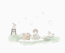 お子様のふんわりしたイラストを描きます 送っていただいた写真を参考に世界で一つのイラストを描きます！ イメージ2