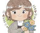 ナチュラルな雰囲気の似顔絵を作成します お花と一緒に柔らかい似顔絵はいかがですか？アイコンにも！ イメージ1