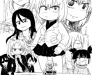 デフォルメ調のモノクロイラスト描きます 可愛らしいデフォルメ表現と表情 イメージ2