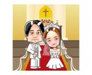 似顔絵ウエディングイラストで一生の思い出にします 使い方自由！ウエルカムボードにLINEスタンプ、アクスタにも イメージ5