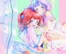 あなたのコテキャラちゃんの1枚絵かきます キラキラ可愛いキャラ描かせてください！！ イメージ1