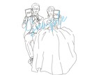 結婚式に◎シンプルでかわいい線画イラスト描きます ウェルカムボードやペーパーアイテムに！おしゃれな線画イラスト イメージ1