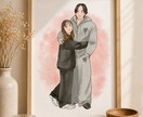 記念日や贈り物|カップル家族|似顔絵描きます 写真が苦手な方や、記念写真を特別な形で残したい方におすすめ イメージ6