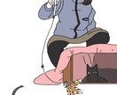 あなたとペットをモデルした作品を制作します ペットのオリジナルシンプルイラスト制作 イメージ2