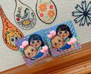 2枚セット⭐️似顔絵キラキラシールを作成します 可愛い‼︎貰って嬉しいオーダーメイド似顔絵シール イメージ5