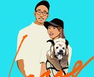 2人の思い出描きます ワンチャンとの思い出や2人の思い出をオシャレなアートにします イメージ1