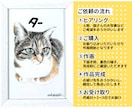 原画郵送！かわいい猫さんやペットの似顔絵描きます ハガキサイズ送料無料／イラスト／肖像画／額縁／うちの子／絵画 イメージ4