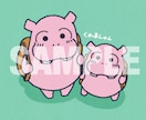 ピンクのカバさんのSNSアイコンを描きます かわいいアイコンをお求めの方へ イメージ3