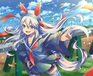 背景付きキャラクターイラストを制作致します 幅広く使用出来るキャラクターイラストを作成します。 イメージ5