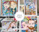 大人数用♡お洒落な透明の似顔絵イラスト作ります 透明感と立体感溢れるポップでロマンティクなアナログイラスト♡ イメージ9