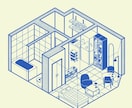 ポップでおしゃれな空間イラスト（アイソメ）描きます 住宅の思い出やフロアマップ、フライヤー、ポスターなどに！ イメージ1