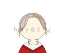 丸い輪郭のシンプルな絵で、目は描かずに表現します 輪郭は丸が基本です。横顔でも正面でも対応可能です。 イメージ1