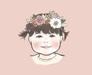 お花のかんむりを載せた可愛い似顔絵お描きします アイコンにおすすめ♪背景色が選べる◎お子さんペット家族に！ イメージ4