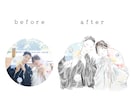 ほんのり優しいカラーで思い出を彩るイラスト描きます 【今だけ価格】記念日・家族写真・カップル・アイコン等 イメージ2