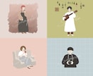 韓国っぽいシンプルアイコンイラストをお描きします SNS・ブログ・YouTube・プロフィールアイコンに୨♥୧ イメージ4