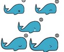 4表情！クジラのかわいいイラスト書きます 15この内、15種の表情のうち、5つ選択してもらいます。 イメージ4